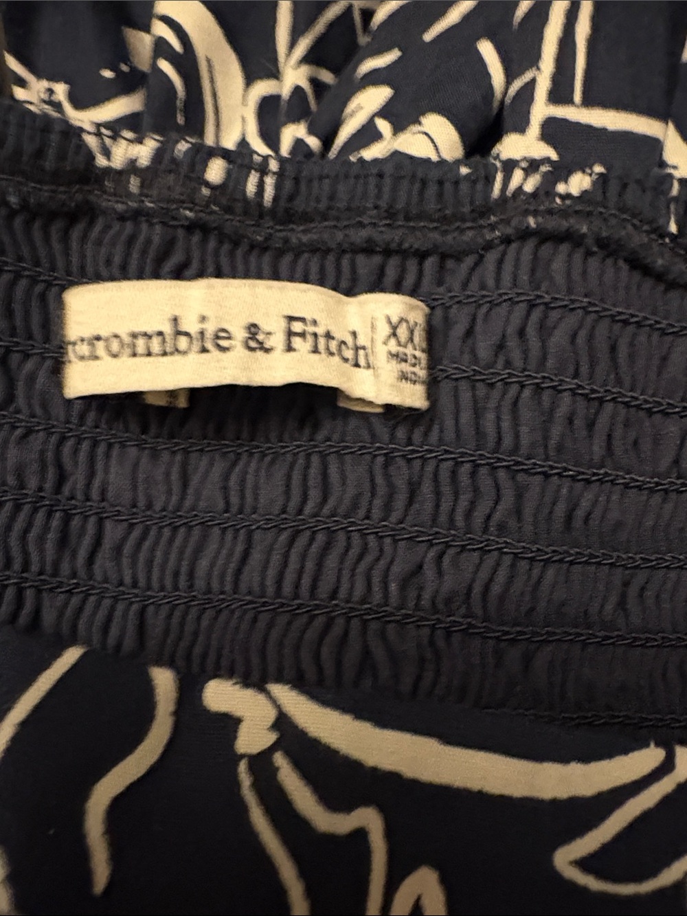 Abercrombie & Fitch Emerson Poplin Navy and White Floral Square-Neck Maxi Dress - Picture 7 of 13